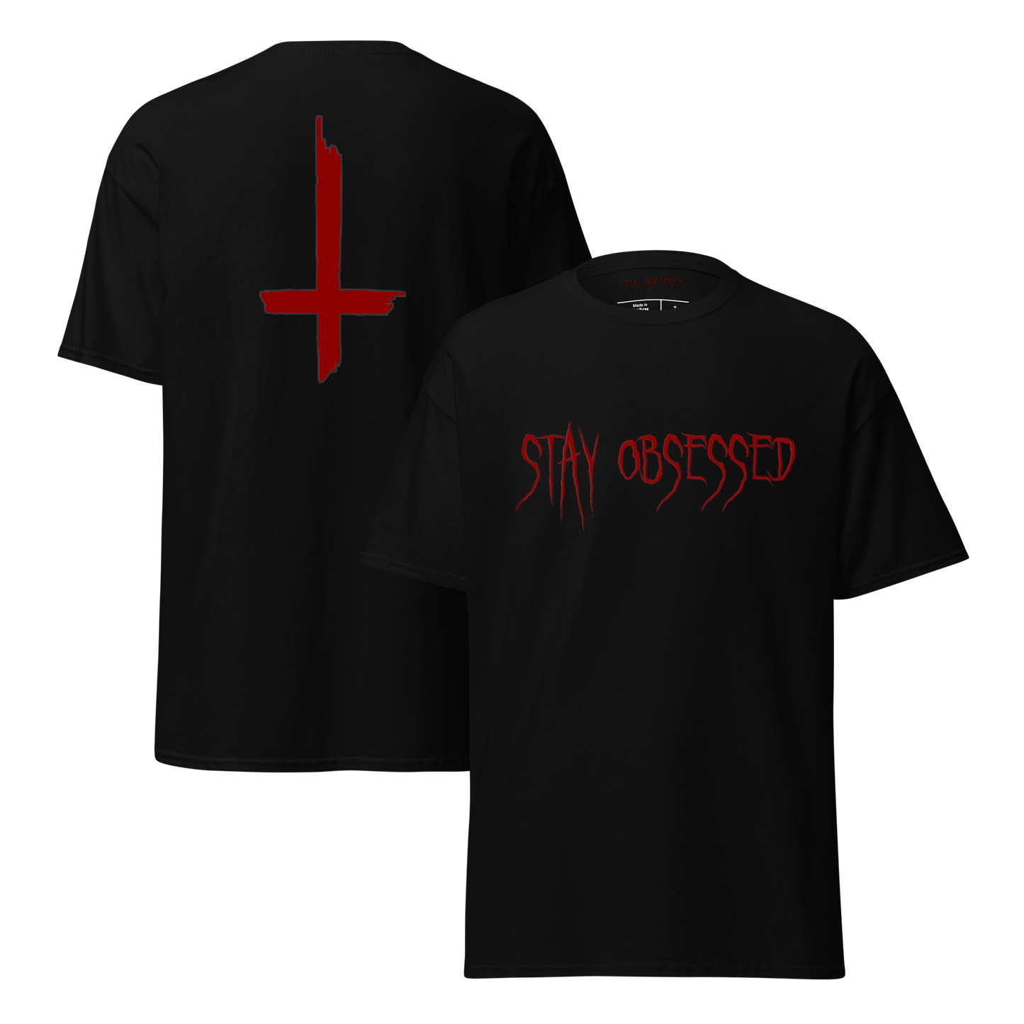 Stay_Obsessed_INVERTED_CROSS_T-Shirt_Front-and-Back